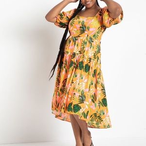 Eloquii square neck midi dress